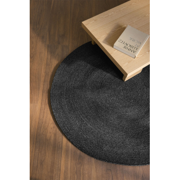 Ronde Polypropylene Vloerkleed (ø200 Cm) Lisandra Grijs – Grafiet - Sklum