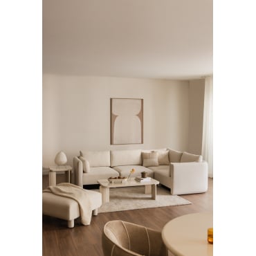 4-delige Modulaire Hoekbank Met Artemisa Bouclé Stof Crèmebeige Boucléstof - Sklum