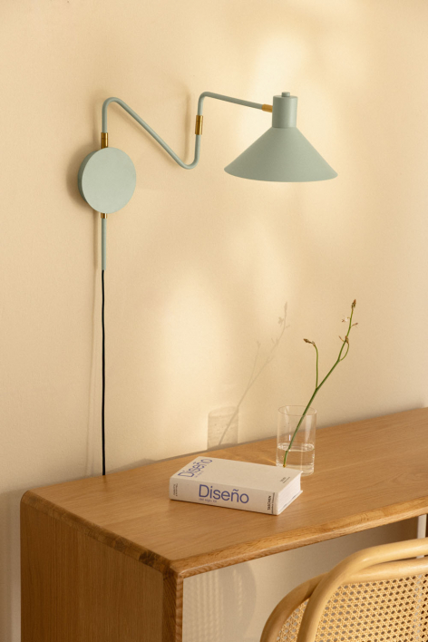 Draaibare wandlamp van ijzer Lizz - CELADON
