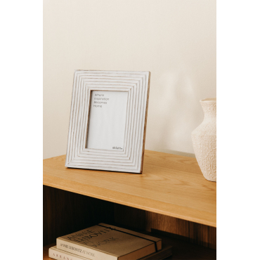 Kliet Mangohouten Fotolijst Vintage Wit Hout - Sklum