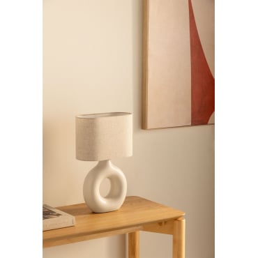 Katy Keramische Tafellamp Gardenia Wit - Sklum