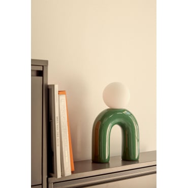 30cm keramische tafellamp met Margot glazen bol