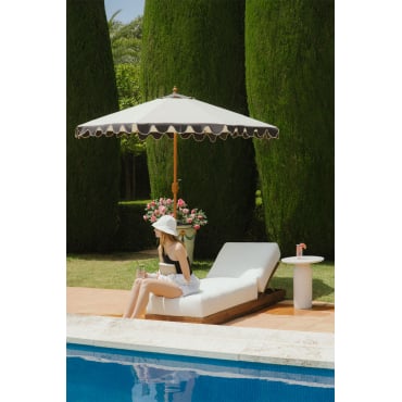Aneli Ø260 Cm Parasol Van Stof En Aluminium Tapioca Beige - Sklum