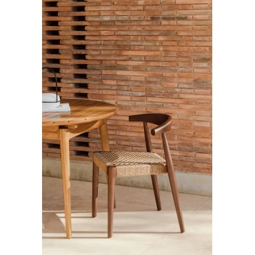 Set Van 4 Tuinstoelen Van Celle-teakhout Donker Hout - Sklum
