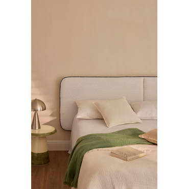 Romeo 220cm Chenille Hoofdbord Stof Chenille Gebroken Wit & 180 Cm - Sklum