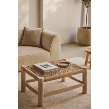 Rechthoekige Salontafel 80x60 Cm In Bientina Teakhout Bruin – Natuurlijk Hout - Sklum
