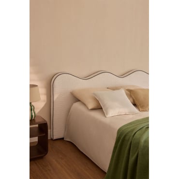 Elenor Hoofdeinde In Bouclé Van 220 Cm Bouclé Wit & 180 Cm - Sklum