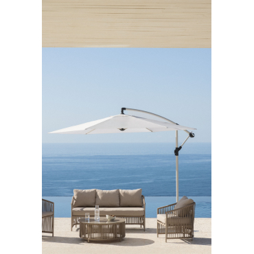 Parasol 295 Cm Van Stof En Staal Gerran Gardenia Wit - Sklum