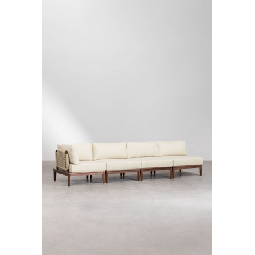 4-delige Modulaire Hoekbank In Acacia Giulia Beige – Crème - Sklum
