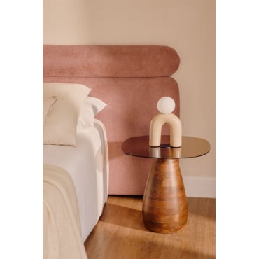 240cm Cirene Gestoffeerd Hoofdbord Stof Roze – Kwarts & 160 Cm - Sklum