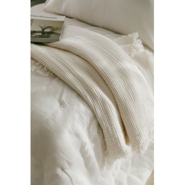 Jobert Katoenen Gaas Sprei Beige – Crème & Bed 90cm (180 X 250 Cm) - Sklum