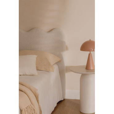 Fausto 110 Cm Schapenvacht Hoofdbord Chenille White & 90 Cm - Sklum