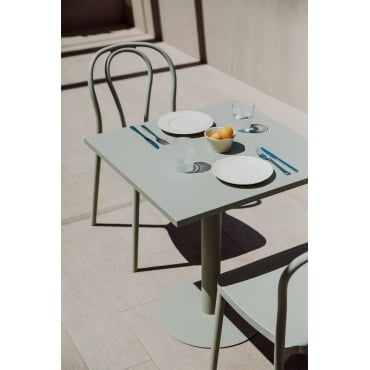Vierkante Tuin Tafel 70x70 Cm Van Ijzer Mizzi Groen – Khaki - Sklum