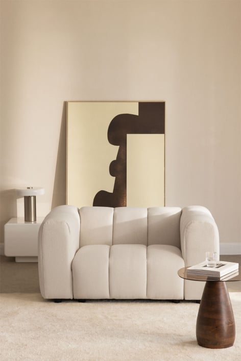 Eliot bouclé stoffen fauteuil