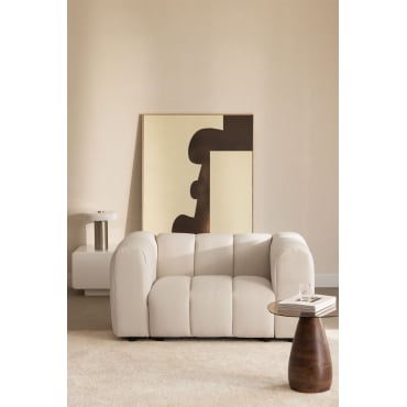 Eliot Bouclé Stoffen Fauteuil Crèmebeige Boucléstof - Sklum