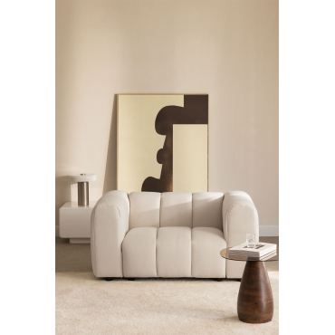 Set Van 2 Eliot Fauteuils In Boucléstof Crèmebeige Boucléstof - Sklum