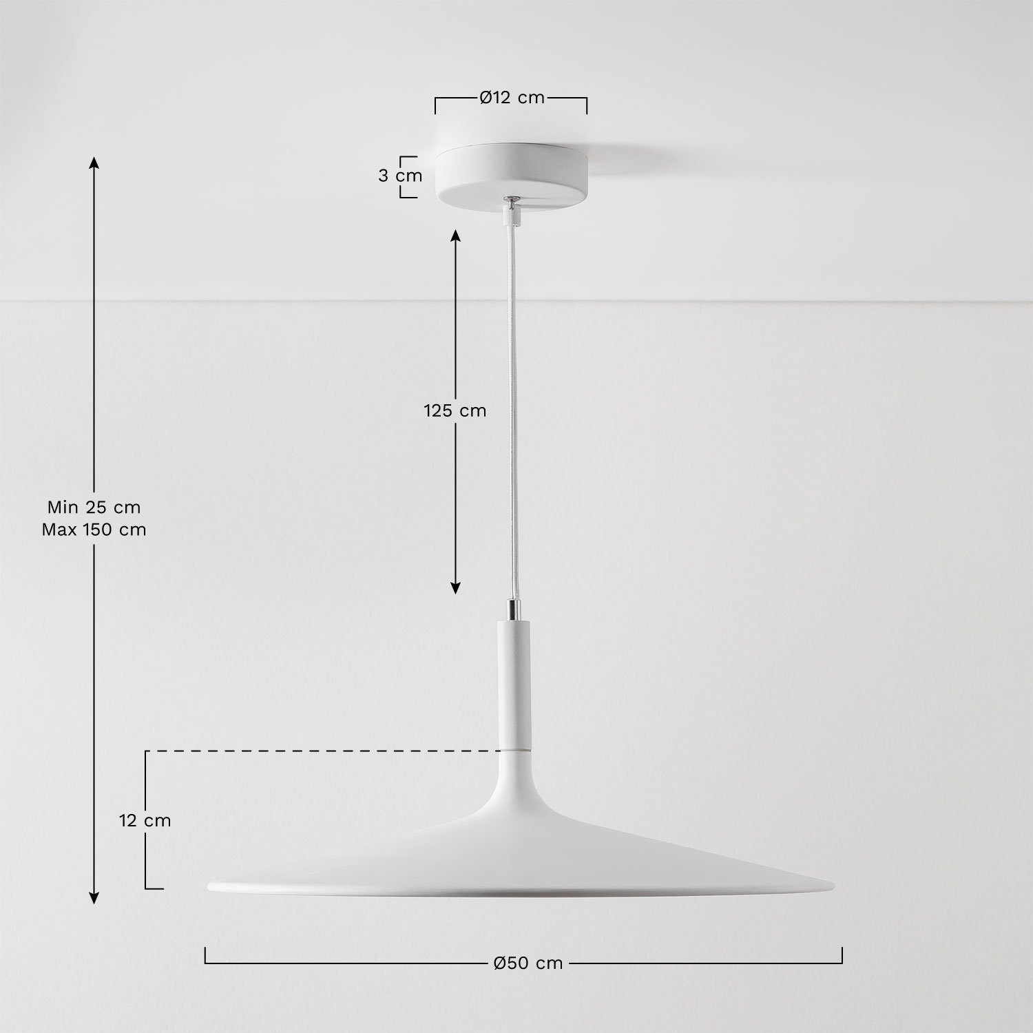 LED plafondlamp Kaula Ø50 cm, AFMETINGEN