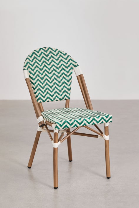 Set van 2 Brielle Bistro aluminium stapelbare tuinstoelen