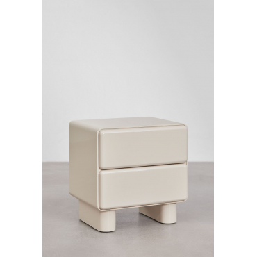 Sheila Mdf Bijzettafel Met Twee Lades Tapioca Beige - Sklum