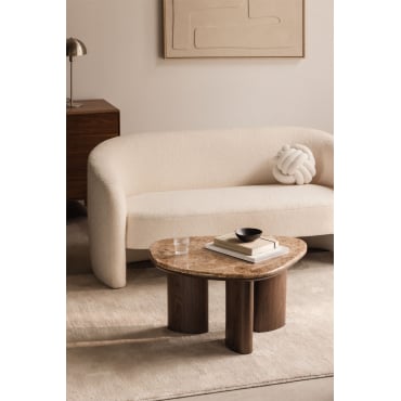 Dayana Bijzettafel 75x60 Cm Van Mdf En Marmer Bruin Marmer Emperador - Sklum