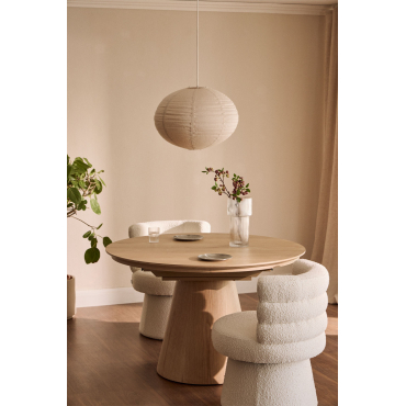 Uitschuifbare Eettafel 120-160x120 Cm Van Mdf En Montana Eikenfineer Natuurlijk Hout - Sklum