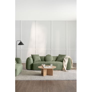 3-zitsbank In Coco Chenille Chenille Sage Green - Sklum