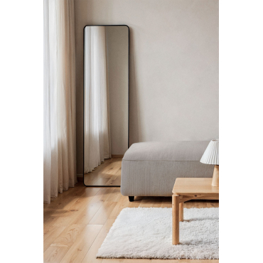 Rechthoekige Wandspiegel 35x120 Cm In Sadint Aluminium Zwart - Sklum