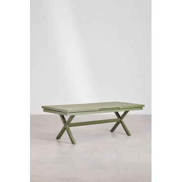 Karena Uitschuifbare Rechthoekige Aluminium Tuintafel Groen – Intens Olijf & 240 - 300 X 90 Cm - Sklum