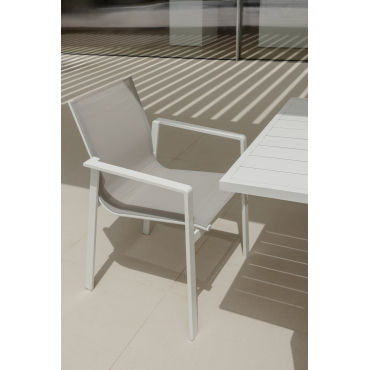 Verpakking Van 4 Eika Aluminium Tuinstoelen Gardenia Wit - Sklum