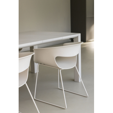 Set Van 2 Eetkamerstoelen Van Polypropyleen En Staal Alanys Grijsachtig Wit - Sklum