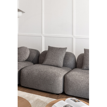 Centrale Module Voor Modulaire Bank In Coco Chenille Granietgrijs Dik Chenilledoek - Sklum