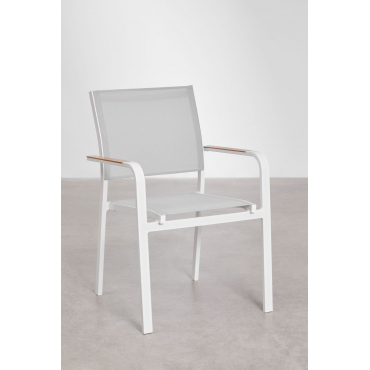 Stapelbare Aluminium Tuinstoel Archer Gardenia Wit - Sklum