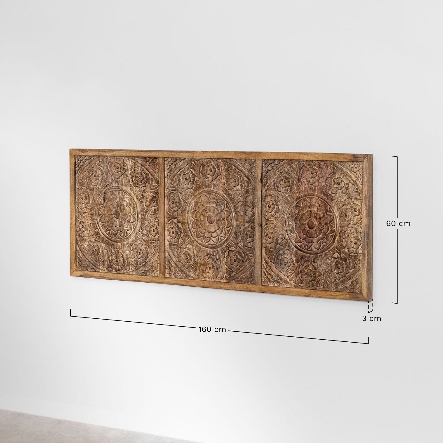 Wiluna mangohouten hoofdeinde voor bed 150 cm  , AFMETINGEN