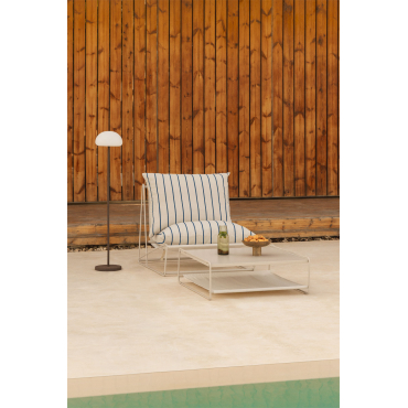 Amaro Tuinset Met Omvormbare Fauteuil En Bijzettafel Tapioca Beige - Marine Blauw - Sklum