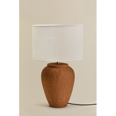 Verena Terracotta Tafellamp Rood – Klei & Gebroken Wit Ø30 Cm - ↑25 Cm Arlina - Sklum