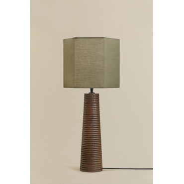 Malva Mangohouten Tafellamp ↑40 Cm & Saliegroen Ø30 Cm Tenerife - Sklum