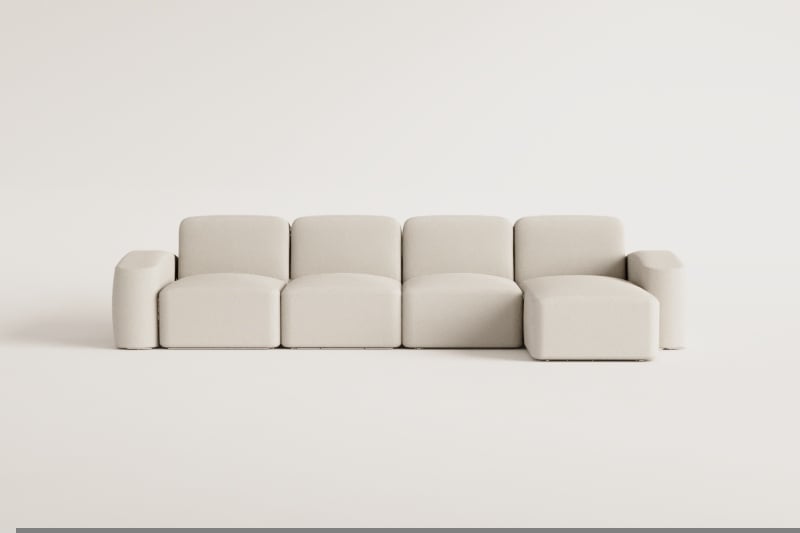 Bastian 4-delige chaise longue modulaire bank rechts