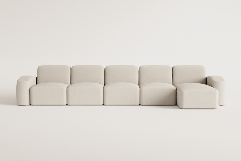 Bastian 5-delige modulaire chaise longuebank rechts
