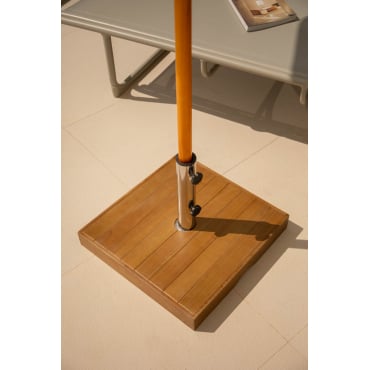 Vierkante Parasolvoet 50x50 Cm In Canco Hout Natuurlijk - Sklum