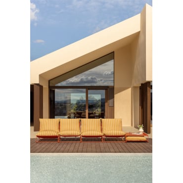 Amaro 4-delige Modulaire Loungeset Met Bijzettafel Honing Geel - Rood – Klei - Sklum