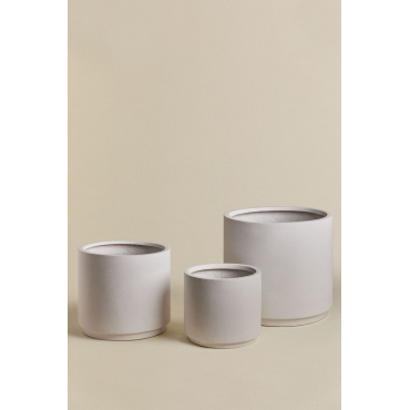Set Van 3 Buitenpotten Ø45 Cm / Ø35 Cm / Ø25 Cm In Polystone Saturn Wit - Sklum