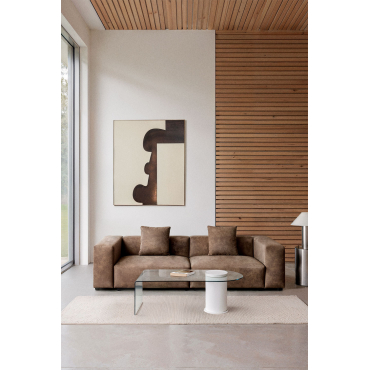 [*] Bruna Modulaire 2-delige Bank ↔︎270 Cm Met Hoge Armleuning Bruin Koffie Suède - Sklum