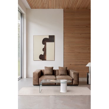 Modulaire 2-delige Bank ↔︎230 Cm Met Hoge Armleuning Bruna Bruin Koffie Suède - Sklum