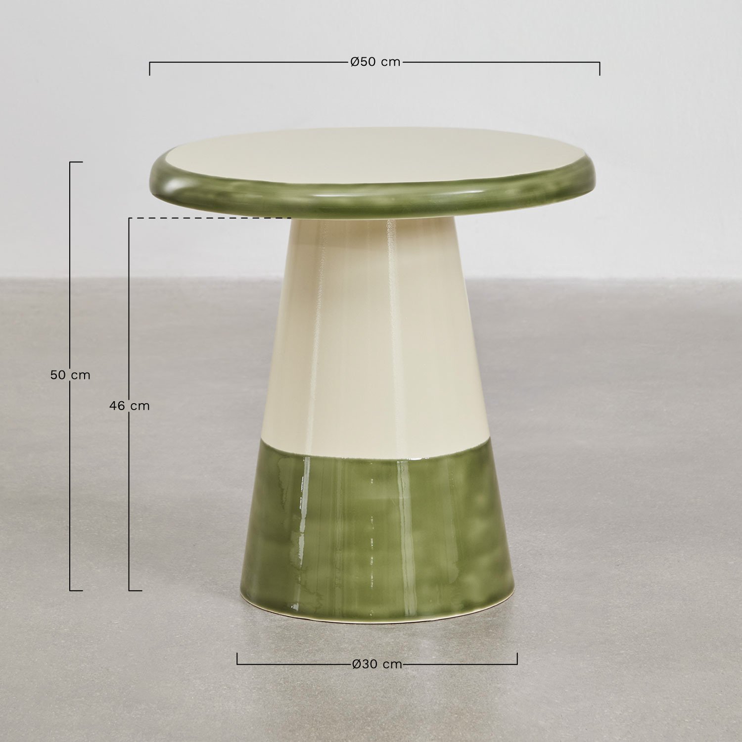 Marcela ronde ijzeren bijzettafel, AFMETINGEN