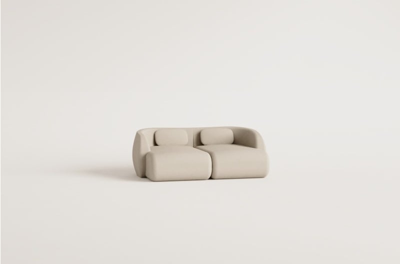 Coquette 2-delige chenille chaise longue modulaire bank