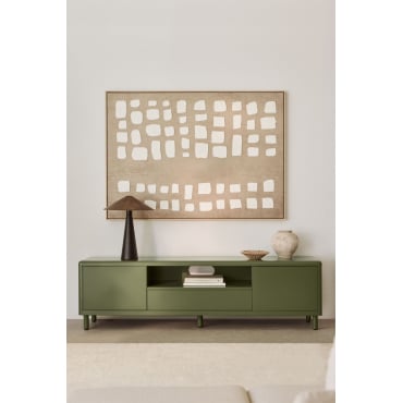 Michigan Stalen Tv-standaard Groen – Intens Olijf & ↔︎ 180 Cm - Sklum