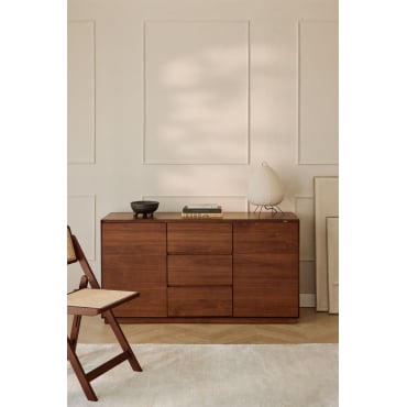 Rechthoekig Dressoir 140x45 Cm In Burundi Mdf Marrón Nogal Oscuro - Sklum