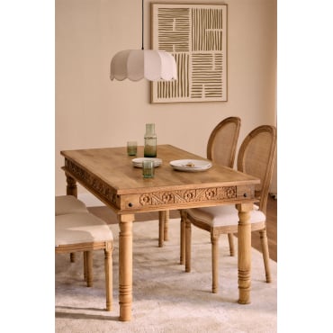 Rechthoekige Eettafel In Mangohout (160x90 Cm) Taraz Natuurlijk Hout - Sklum