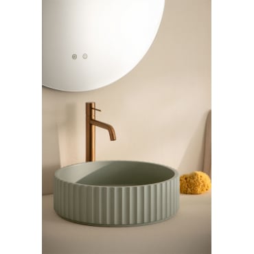 Ronde Spoelbak Ø40 Cm In Kazbek Cement Green Bay - Sklum