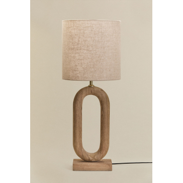Tiberia Mangohouten Tafellamp Mangohout & Licht Zandbruin Ø30 Cm - ↑30 Cm Arlina - Sklum